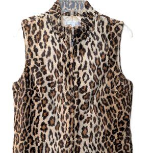 Rebecca Taylor Women's Leopard Print Faux Fur Vest – Size 10